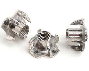 M8 4 PRONG DRIVE IN NUT FOR WOOD (TEE-NUT) A2 ST/ST